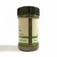 Jar of herbal supplement with a white label on a white background