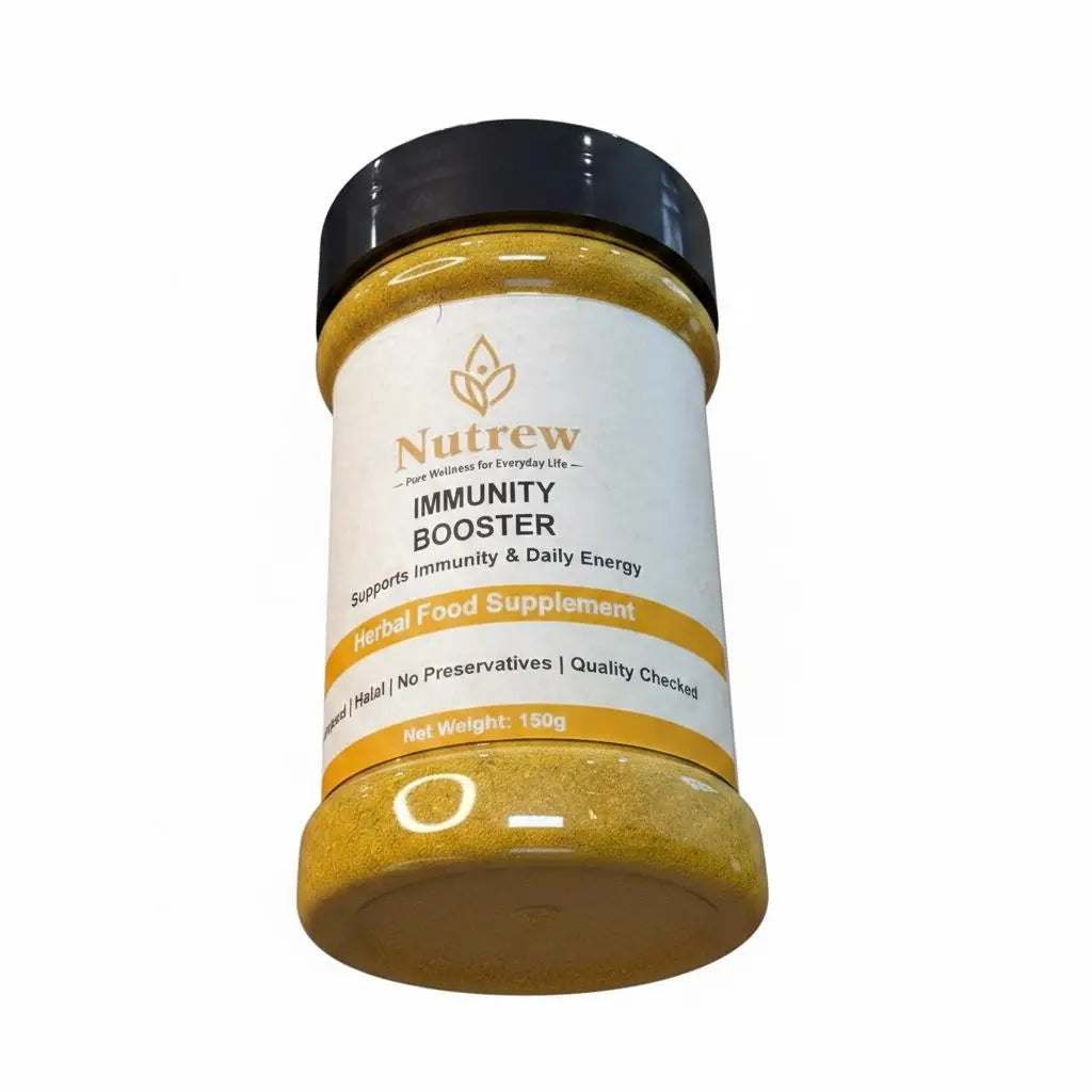 Jar of Nutrew Immunity Booster on a white background